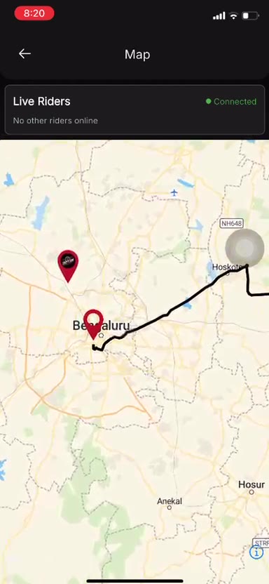 Actual DOTwe tracking app screen