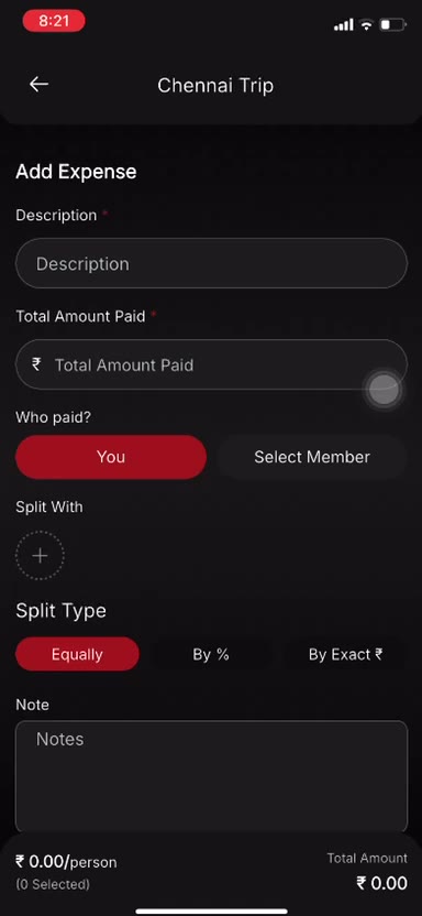 Actual DOTwe split app screen